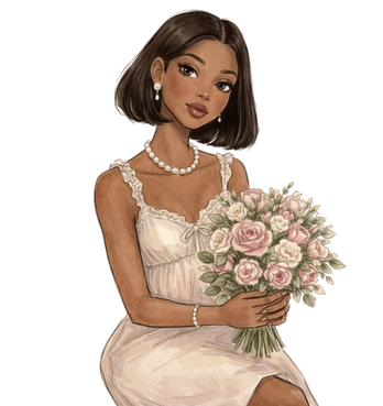 Mulher com buquê de flores